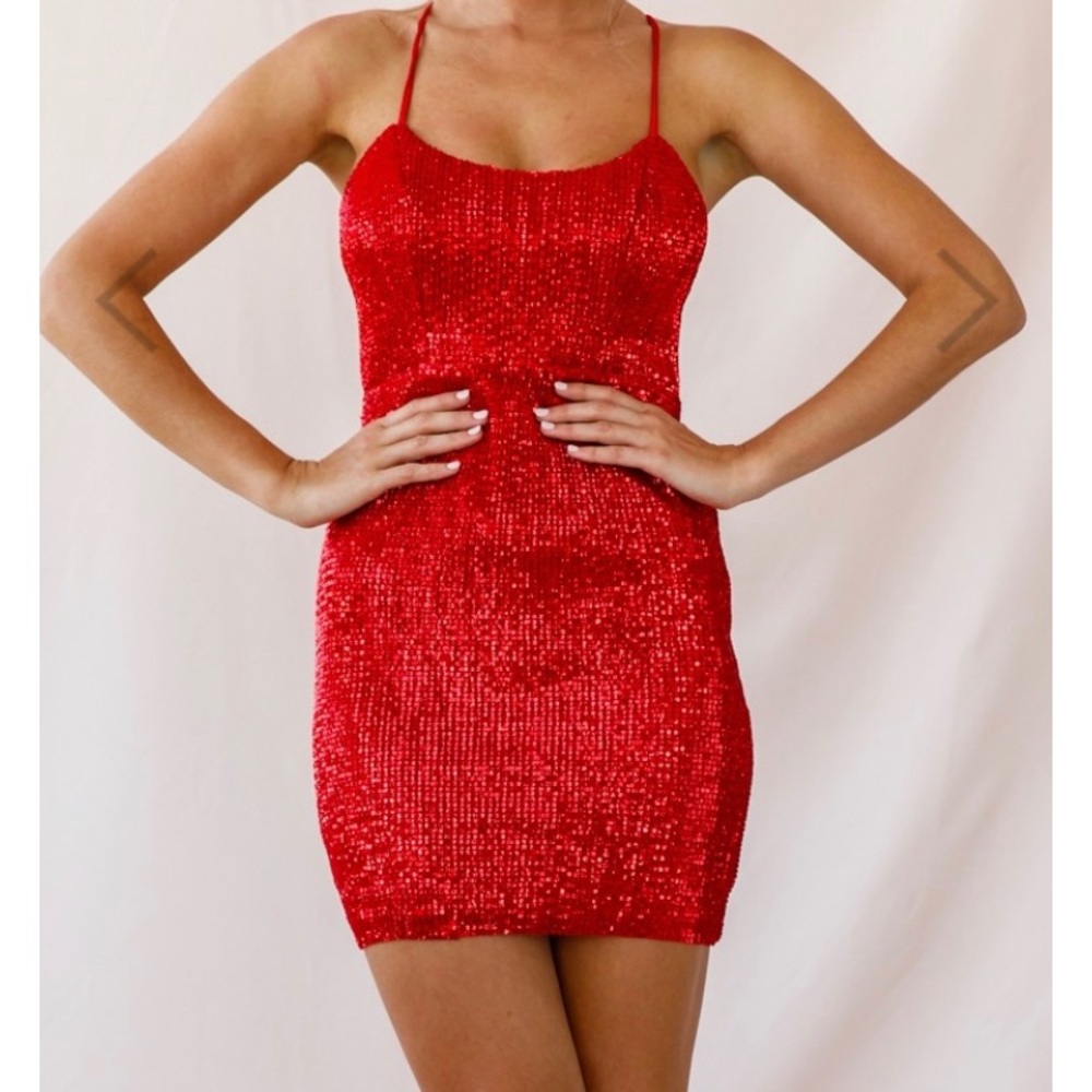 Sequin red dress